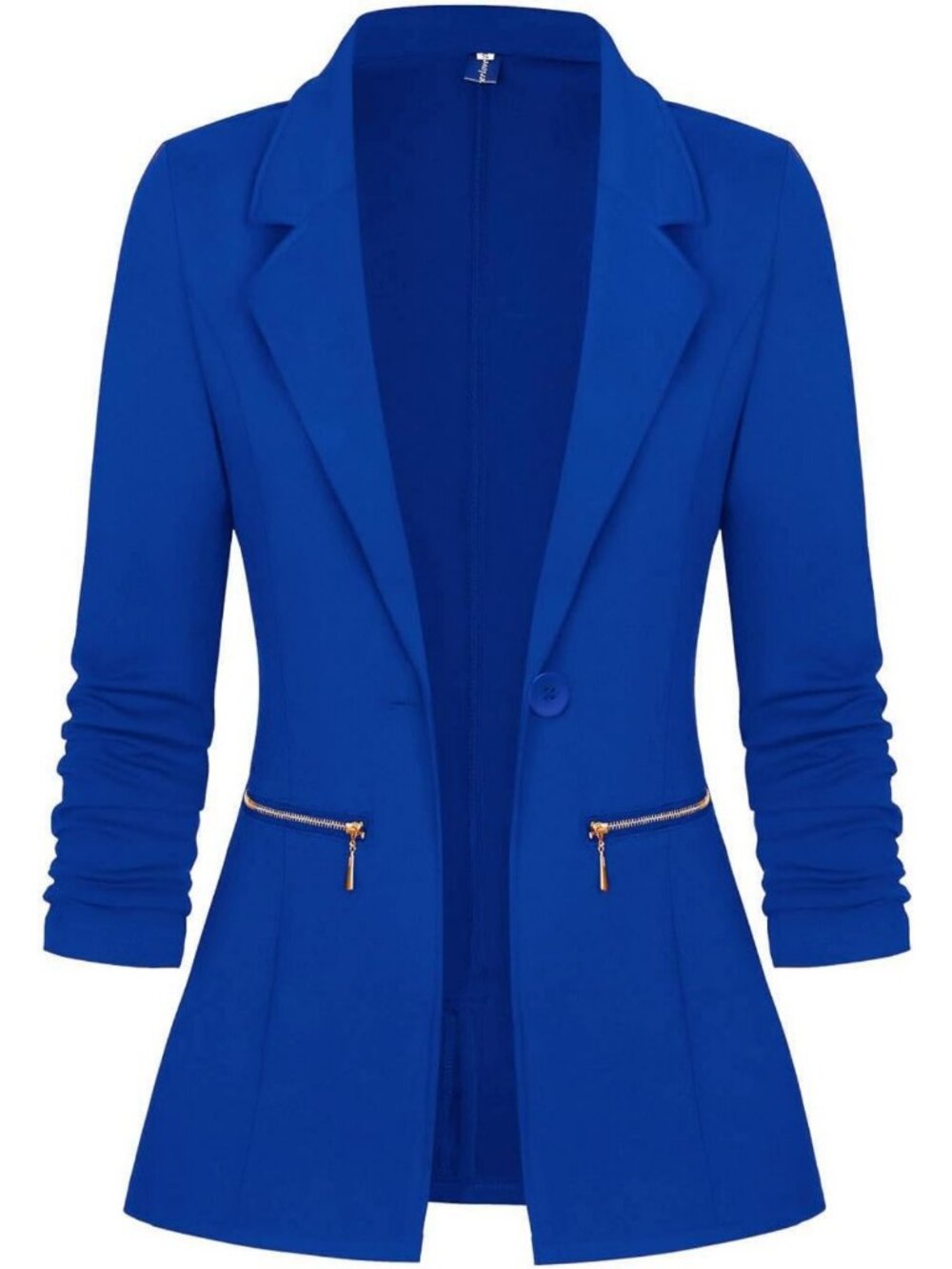 Chic Women's Casual Blazer - Stretchy Long Sleeve Work Jacket for Office Style